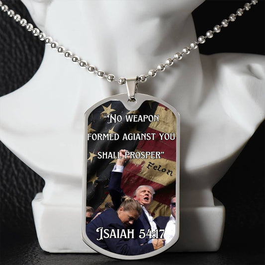 Trump Bible Verse Dog Tag Necklace