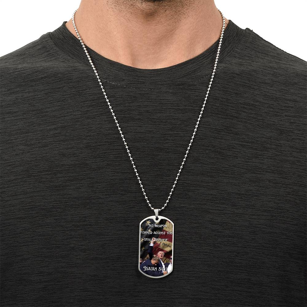 Trump Bible Verse Dog Tag Necklace