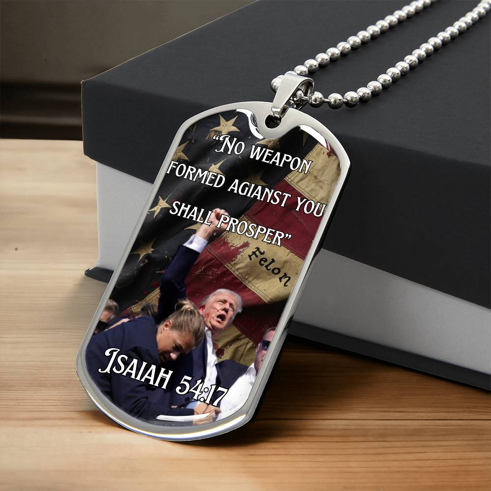 Trump Bible Verse Dog Tag Necklace