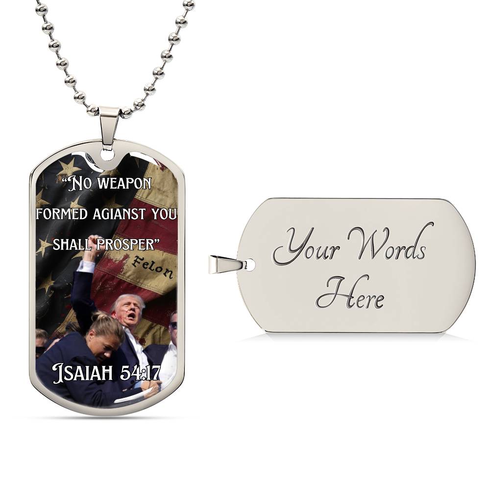 Trump Bible Verse Dog Tag Necklace